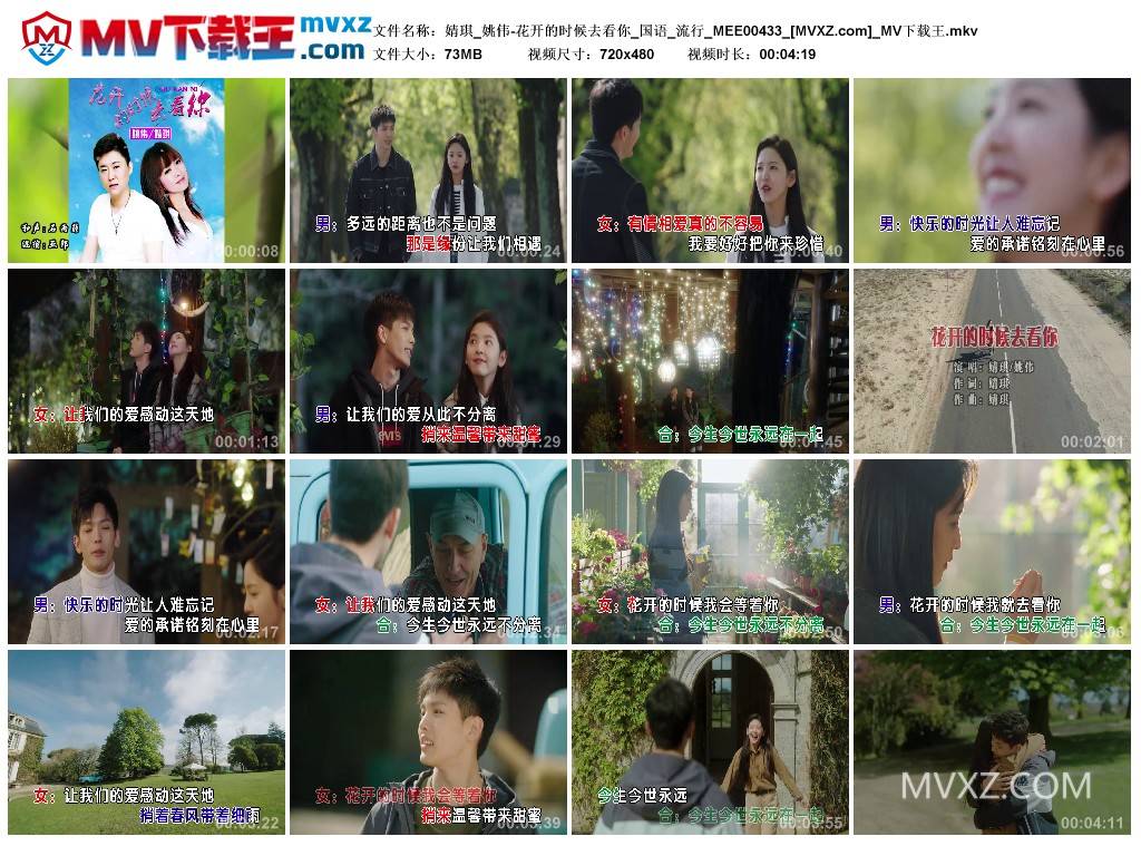 婧琪_姚伟-花开的时候去看你_国语_流行_MEE00433